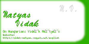 matyas vidak business card